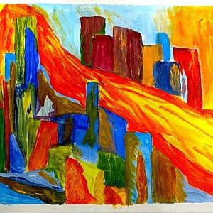 “August Heat” a Signed Original Acrylic Painting on 11x14 canvas on wood frame